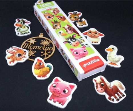 Пазли-половинки міні Тварини ферми Puzzlika