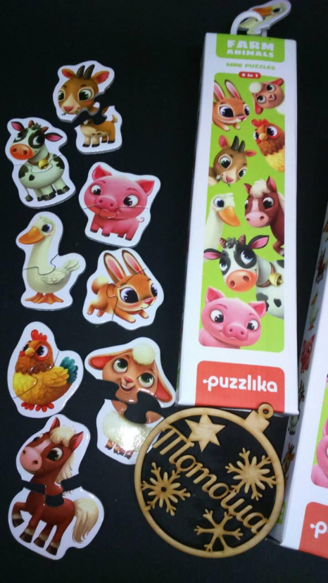 Пазли-половинки міні Тварини ферми Puzzlika
