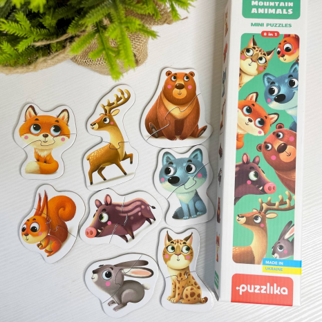 Пазли-половинки міні Тварини Карпат Puzzlika