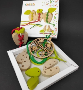 Деревянная шнуровка вязание Фрукты Cubika, Левеня 14811