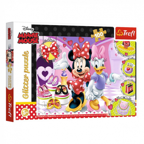 Пазли глітерні "Дісней: Міні Маус", 100 ел, Trefl Minnie Mouse