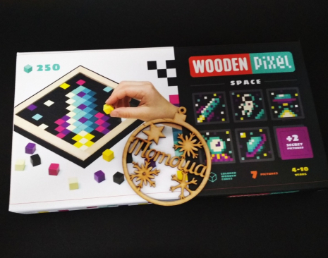 Дерев'яна піксельна мозаїка Космос Кубика /Wooden Pixel 1 SPACE Cubika 14873