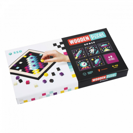 Дерев'яна піксельна мозаїка Космос Кубика /Wooden Pixel 1 SPACE Cubika 14873