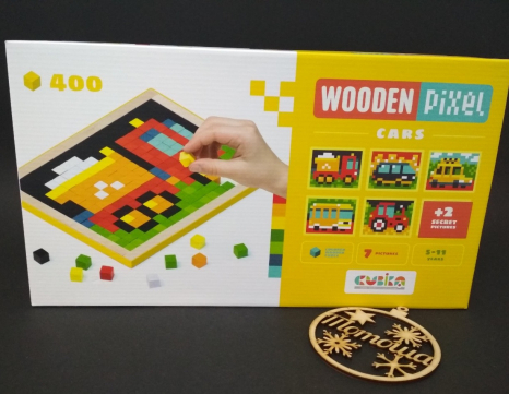 Дерев'яна піксельна мозаїка Транспорт, Машини Кубика / Wooden Pixel 4 Cars Cubika 14903