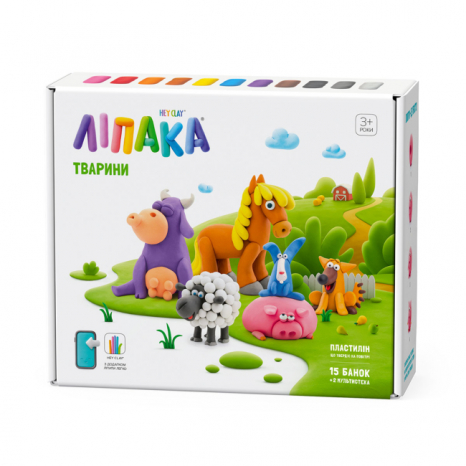 Меганабор самостоятельно твердеющего пластилина ЛИПАКА – ЖИВОТНЫЕ 15012-UA01