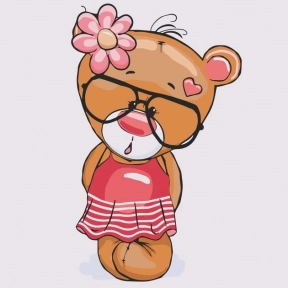 Картина за номерами "Сором’язливе ведмежа" 30x30 см, Art Craft 15061-AC