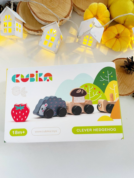 Дерев’яна іграшка Їжачок - мандрівник, Cubika