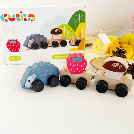 Дерев’яна іграшка Їжачок - мандрівник, Cubika