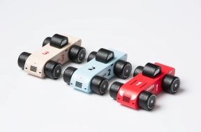 Дитячий дерев'яний набір машинок Гонки Cubika 15474