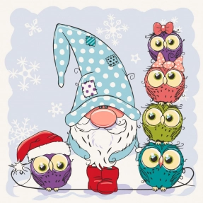 Картина по номерам "Гномик с совами" Art Craft. 15556-AC