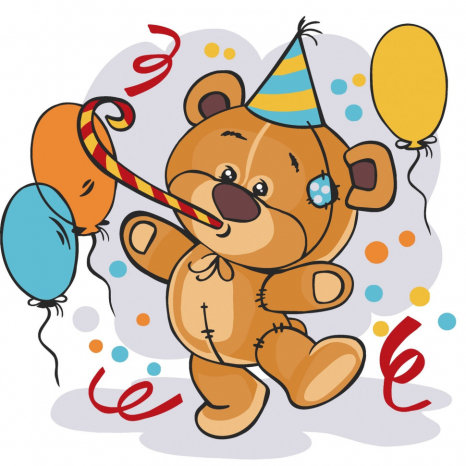 Картина за номерами "Ведмедик на вечірці" Art Craft. 15569-AC