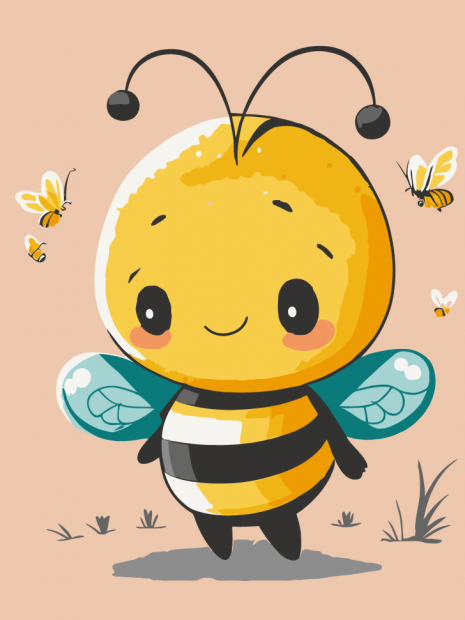 Дитяча картина за номерами "Маленька бджілка" Art Craft 15587-AC 30х40 см