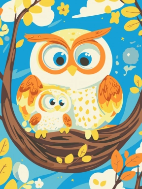 Дитяча картина за номерами "Матуся-Сова" Art Craft 15597-AC 30х40 см
