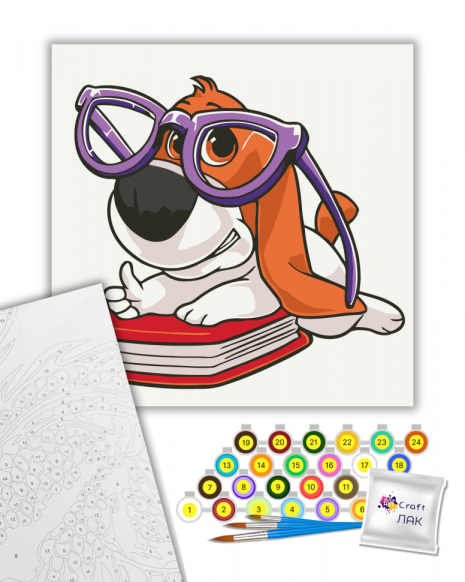 Картина за номерами "Песик Розумник" Art Craft 15601-AC 30х30 см