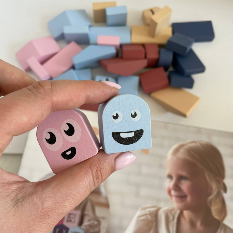 Деревянный конструктор "Цветные домики" 2 Cubika 15962