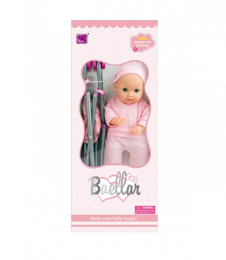 Пупс з коляскою розмір  35 см 15999