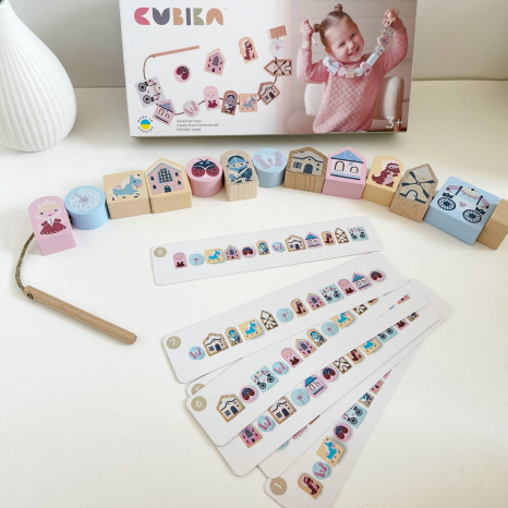 Дерев'яна іграшка шнурівка Казкова 2 Cubika 16013