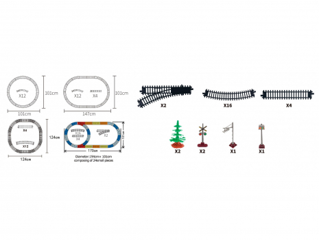 Залізниця 1:87, світло+звук, Fenfa. 1601C