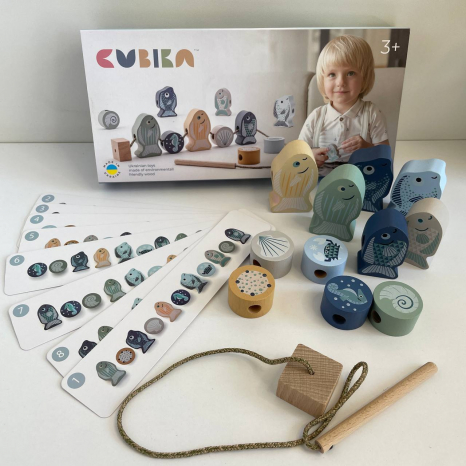 Дерев'яна шнурівка Рибки-силянки 2 Cubika 16020