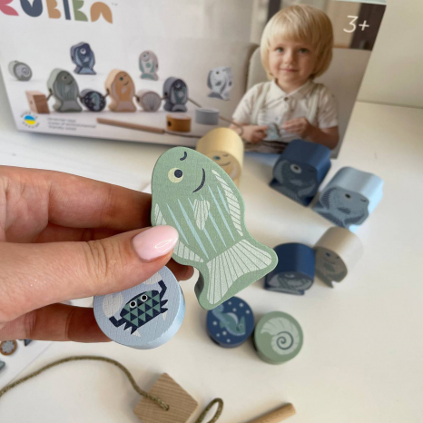 Дерев'яна шнурівка Рибки-силянки 2 Cubika 16020