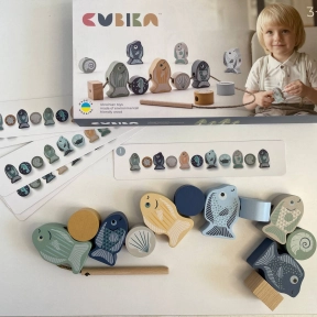 Дерев'яна шнурівка Рибки-силянки 2 Cubika 16020