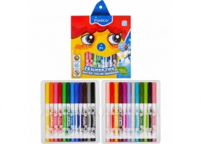 Фломастеры 24 цвета Super Washable,1630-24CB,ТМ "Marco"