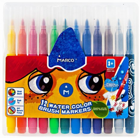 Фломастери 12 кольорів 1633-12PB ТМ "Marco"