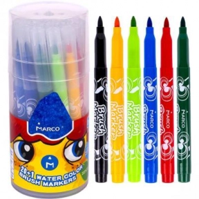 Фломастеры MARCO 21 цветов "Super Washable" в пластиковой банке1633-21PD