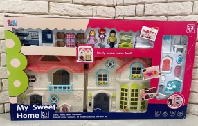 Іграшковий будиночок з дверним дзвінком, підсвічування ліхтарів, меблі, ляльки, 16848