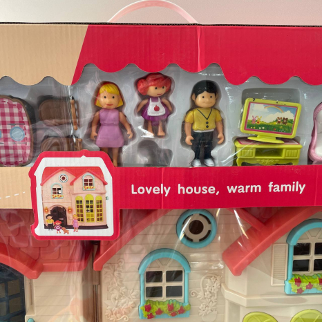 Іграшковий будиночок з дверним дзвінком, підсвічування ліхтарів, меблі, ляльки, 16848