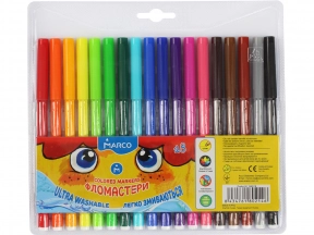 Фломастери 18 кольорів Super Washable,1690-18,ТМ "Marco"