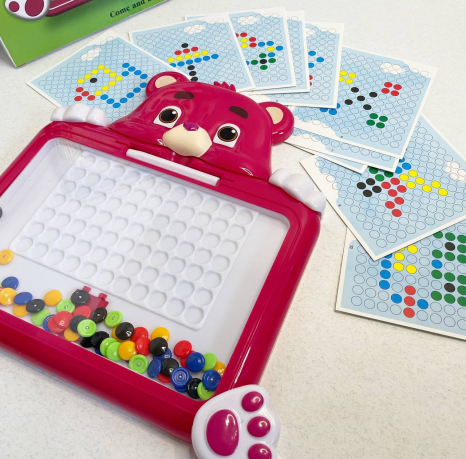 Магнітна мозаїка зі стилусом та кольоровими кульками Ведведик W 6502
