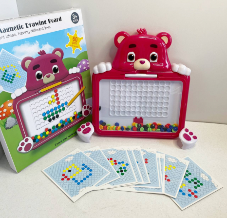 Магнітна мозаїка зі стилусом та кольоровими кульками Ведведик W 6502