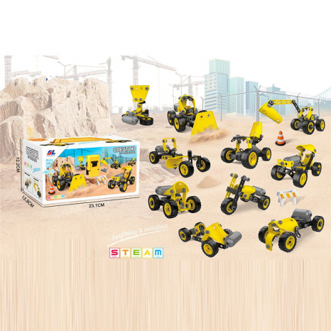 Конструктор  112 елементів, інструменти, на батарейках, пластикові та гумові деталі J 7720