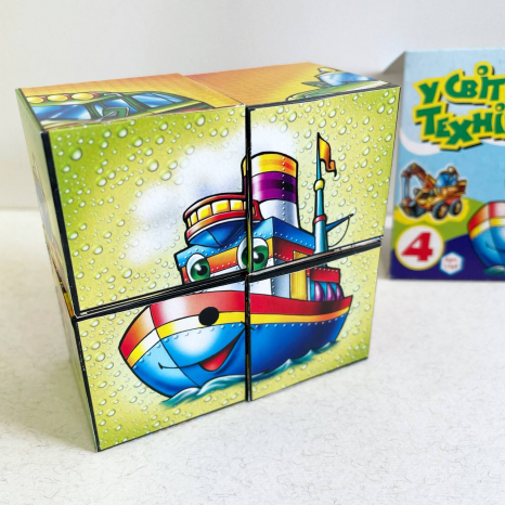 Кубики пластмасові У світі техніки: транспорт 1769 Технок