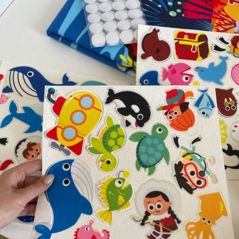 Фетровий плакат ігровий Антарктида та океан з липучками та гачками на стіну 101х65 см, C 73112