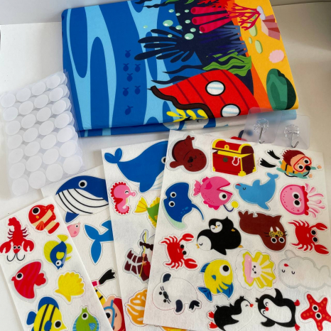 Фетровий плакат ігровий Антарктида та океан з липучками та гачками на стіну 101х65 см, C 73112