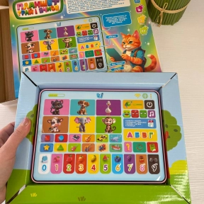 Планшет "Грай та вчися" 30391 (36)  "WToys", ОЗВУЧУВАННЯ УКРАЇНСЬКОЮ МОВОЮ, казки, пісні, вірші, абетка, цифри, піаніно, кольори, факти про тварин, фігури, музичні інструменти, транспорт, іспити, регу