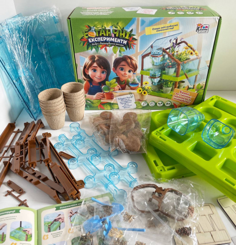 Теплица детская двухэтажная: ботанические эксперименты (семена, инструменты) 18415 4FUN Game Club