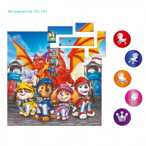 Магнітний пазл Paw Patrol "Лицарі"  на 40 елементів Dodo 200651