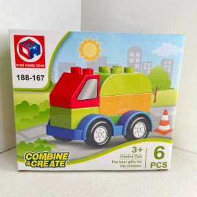 Конструктор Грузовик, крупные детали, 6 ел