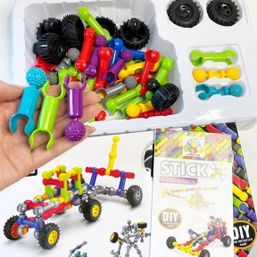 Конструктор  шарнірний, 52 елементи, гумові шини, діаметр коліс 5 см, SY 8817