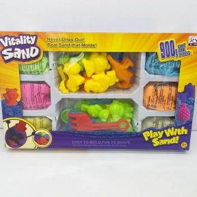 Кінетичний пісок  900 г, 6 кольорів, 14 форм, інструменти 1901 D/F/G