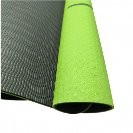 Килимок SNS для фітнесу та йоги зелений ТРЕ-6мм-З+З
