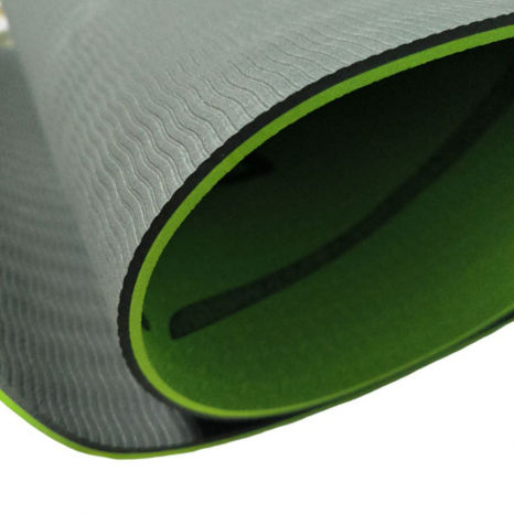 Килимок SNS для фітнесу та йоги зелений ТРЕ-6мм-З+З