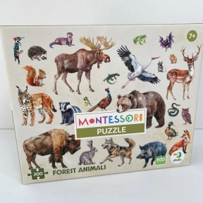 Монтессори пазл "Лесные животные", 200 элементов, размер собранного пазла: 47х33 см, 300638 Dodo