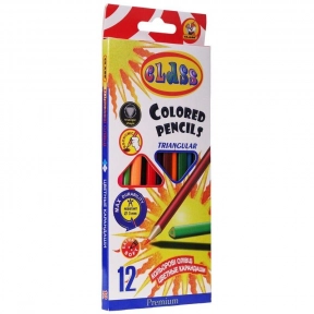 Олівці кольорові трикутні Преміум 12 кольорів, CLASS 1912/1