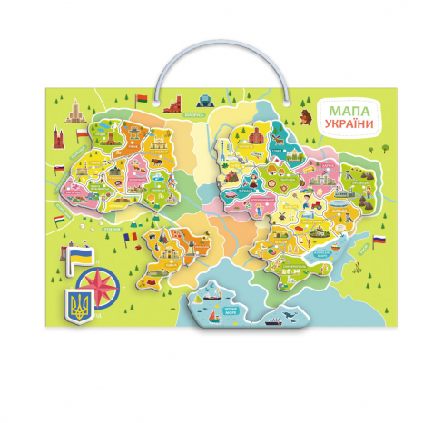 Магнитная игра - пазл карта Украины Dodo 200268 с магнитной доской 30 элементов