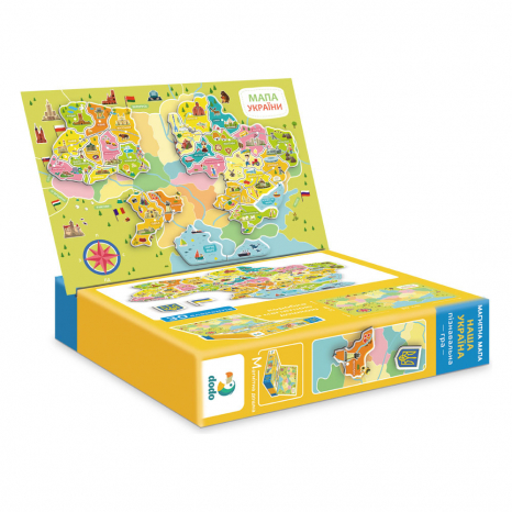 Магнитная игра - пазл карта Украины Dodo 200268 с магнитной доской 30 элементов