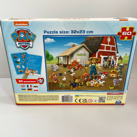 Вімельпазл на 60 елементів Щенячий патруль «Paw Patrol. На фермі», 60 елементів, Dodo. 200452